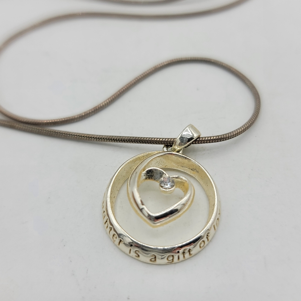 Daughter Heart Pendant Necklace Gift of Love Sentimental Keepsake Vintage